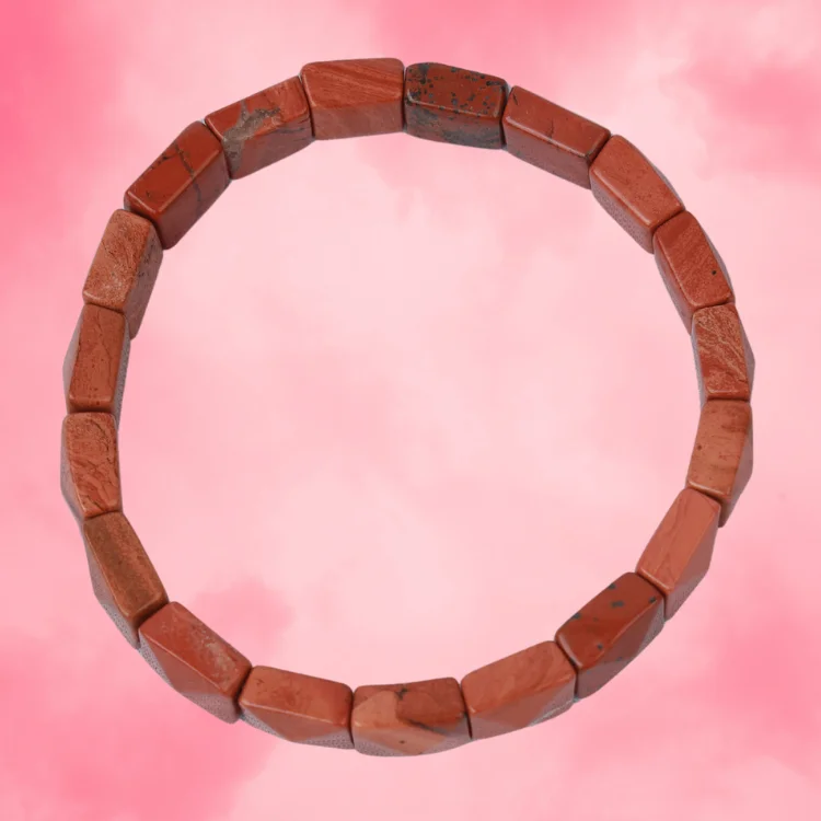 Red Jasper Pyramid Shaped Crystal Bracelet